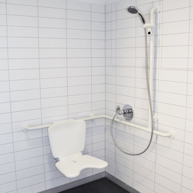 RWTH Aix-la-Chapelle Douche avec siège suspendu et main courante de douche